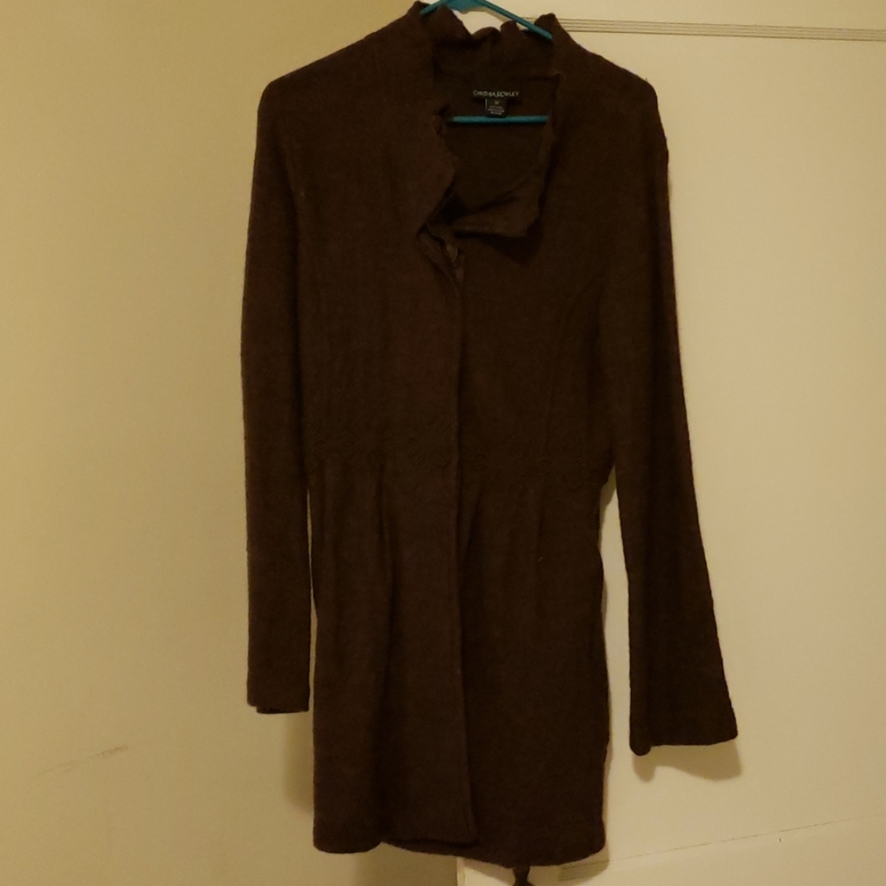 Cynthia Rowley 100% wool long sweater jacket